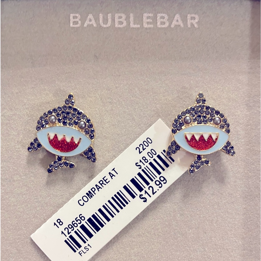 Baublebar Shark Earrings NWT
